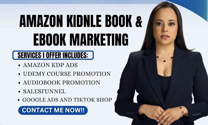 Gig Preview - Do amazon book marketing, audiobook promotion, udemy course promotion