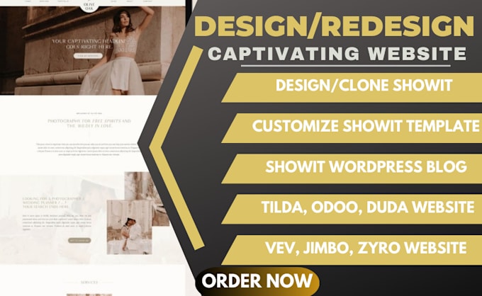 Gig Preview - Showit website design custom showit template odoo duda site setup wordpress blog