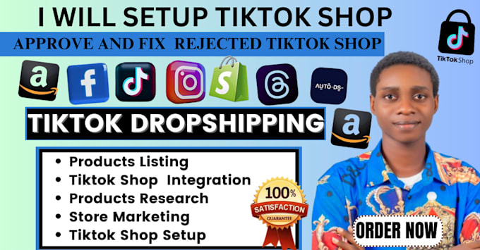 Bestseller - setup tiktok shop, shopify store marketing ads, tiktok dropshipping ads, shopify