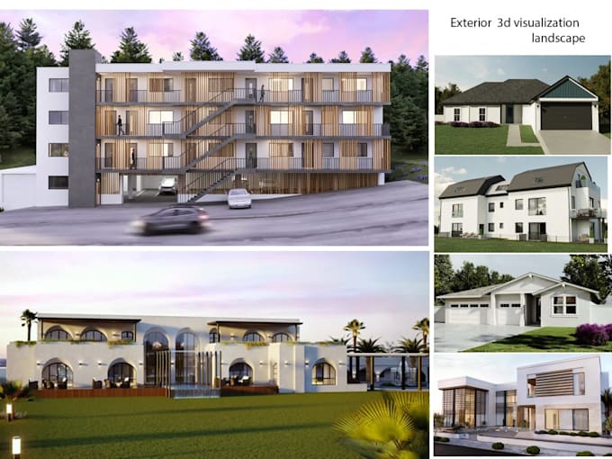 Gig Preview - Do 3d model house, 3d exterior home, interior design,3d architectural rendering