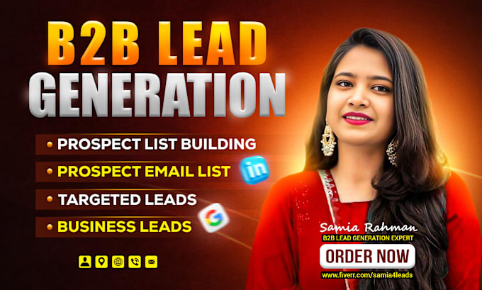 Gig Preview - Do b2b lead generation for targeted b2b leads, business leads and linkedin leads