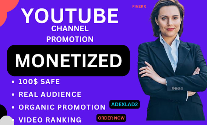 Gig Preview - Do super fast organic youtube channel promotion for monetiza