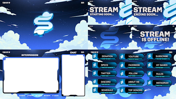 Bestseller - twitch stream overlay design, fast delivery