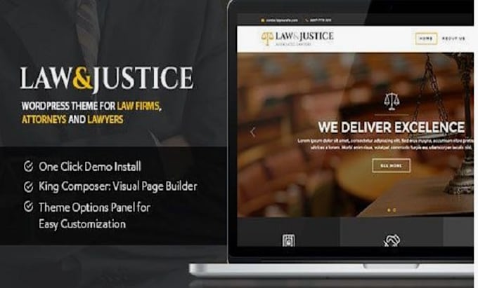 Gig Preview - Design attorney, lawyer and law firm wordpress website