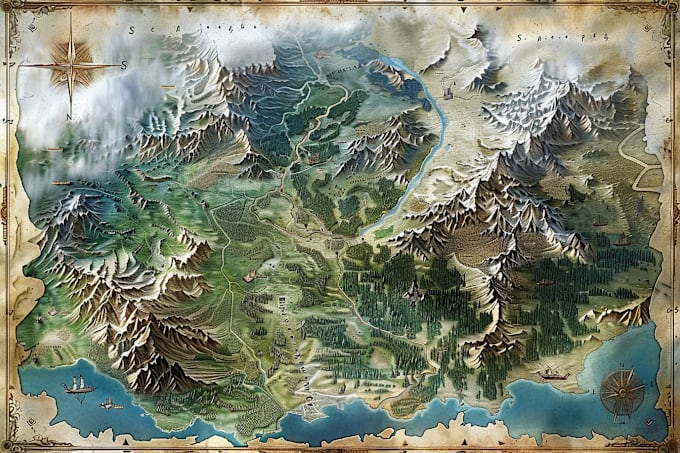 Gig Preview - Make fantasy map or any world map art for you