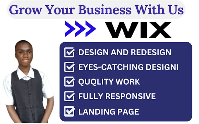 Gig Preview - Design wix website and redesign a business wix website