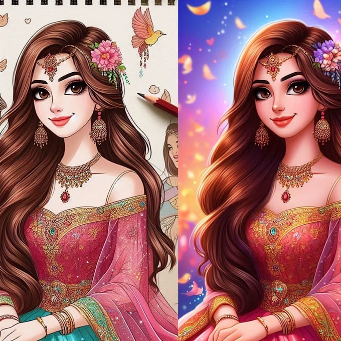 Bestseller - made a unique disney style portrait