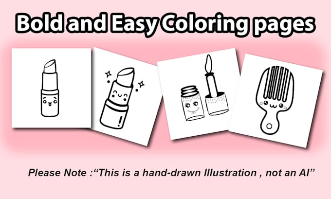 Gig Preview - Draw amazing bold and easy coloring book for amazon KDP