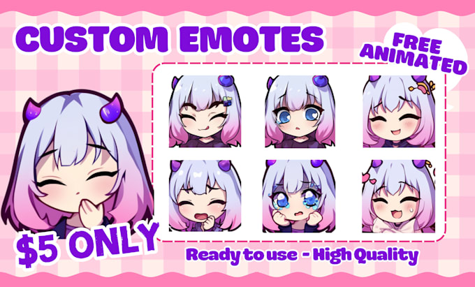 Gig Preview - Make cutes twitch emotes, animated twitch emotes, sub badges for streamer