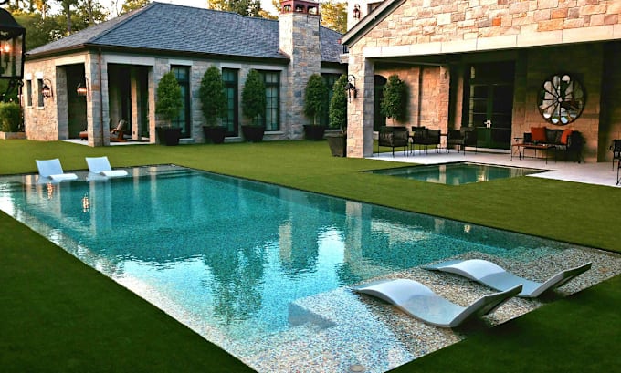 Gig Preview - Do landscape design, outdoor, backyard pool, garden, kitchen, 3d patio rendering