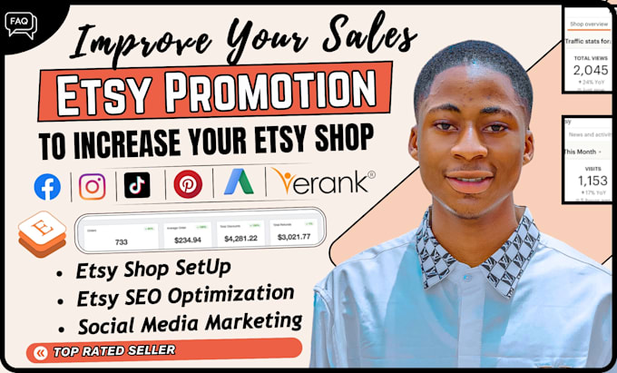 Gig Preview - Etsy shop promotion to increase organic website traffic clothing brand marketing