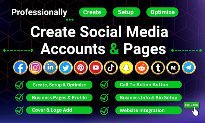 Gig Preview - Create and setup social media accounts for your business