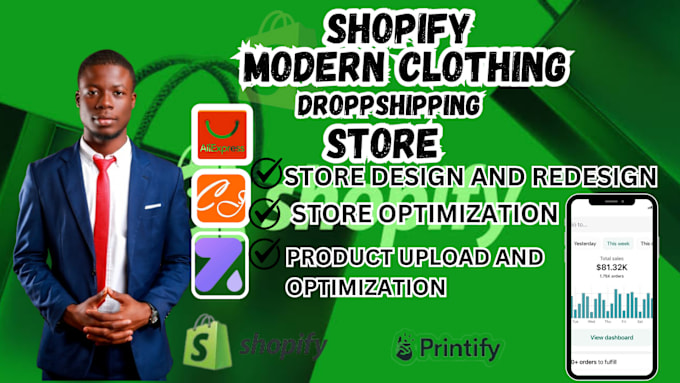 Gig Preview - Build a shopify website for your clothing fashion store