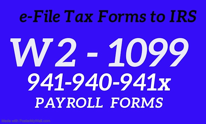 Gig Preview - Efile w2, 1099, 941, 940 US payroll tax form