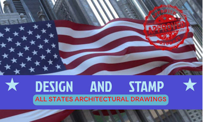 Gig Preview - Provide architectural stamp, permit licensed stamp for USA