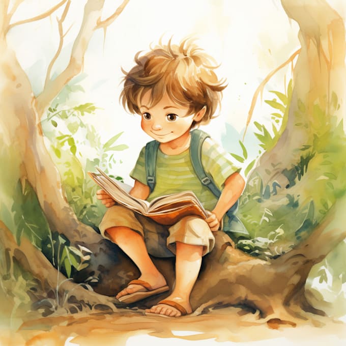 Gig Preview - Design watercolor children book illustrations using ai