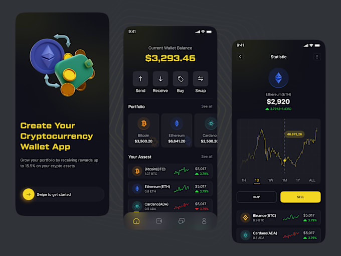 Gig Preview - Crypto wallet app, blockchain app, crypto exchange website, stock trading app