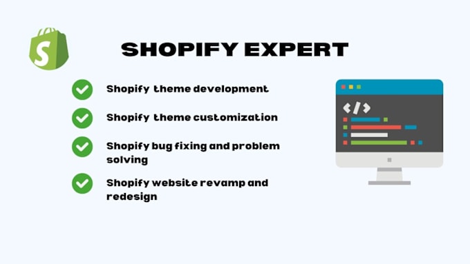 Gig Preview - Do shopify theme development custom coding bug fixing expert web design