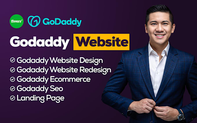 Gig Preview - Godaddy website design, godaddy website redesign, godaddy redesign, godaddy page