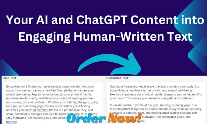 Gig Preview - Your ai and chatgpt content into engaging human written text