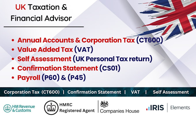 Gig Preview - File UK self assessment, UK corporation tax, UK vat returns