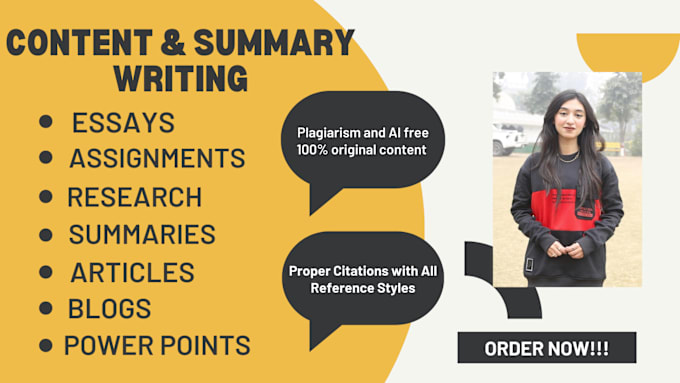 Gig Preview - Do summary writing or content writing for you within 24 hours