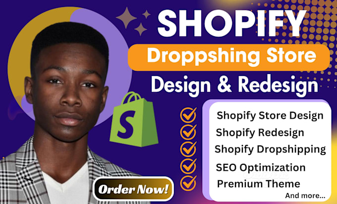 Gig Preview - Redesign shopify website, design shopify dropshipping store, redesign shopify