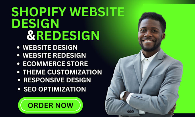 Gig Preview - Design and redesign shopify store shopify dropshipping store shopify website