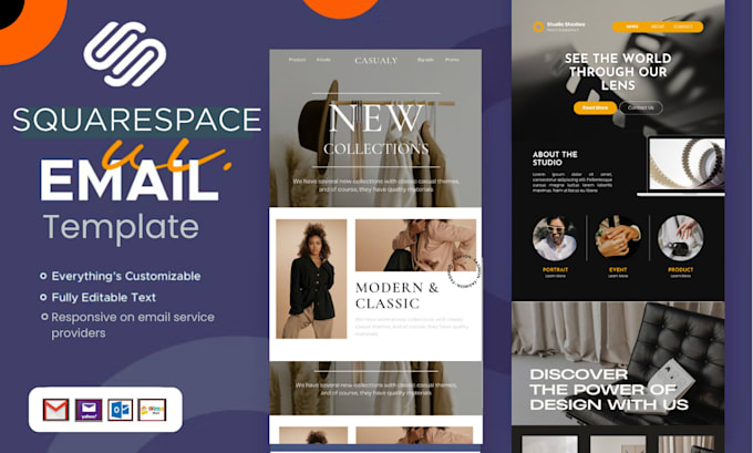 Gig Preview - Design squarespace email template, design editable squarespace newsletter