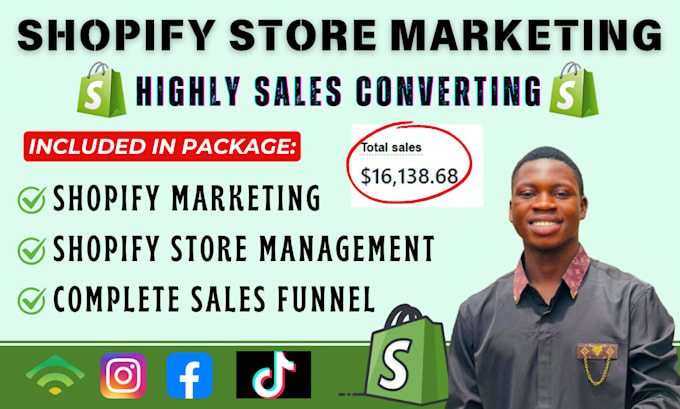 Gig Preview - Boost shopify sales, shopify promotion, shopify dropshipping ecommerce marketing