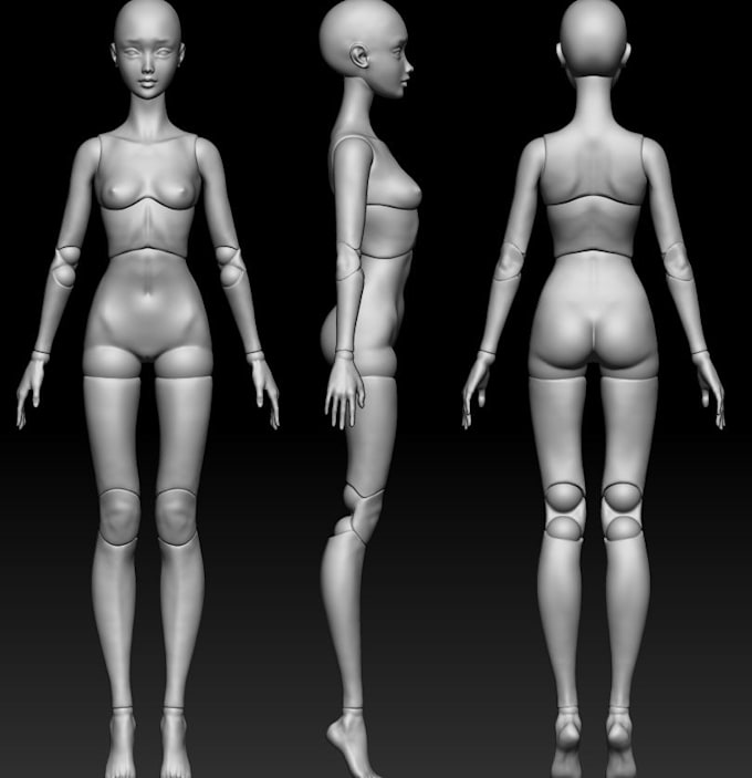 Gig Preview - Create 3d bjd toy in zbrush, cut and key model, miniature, stl for 3d printing