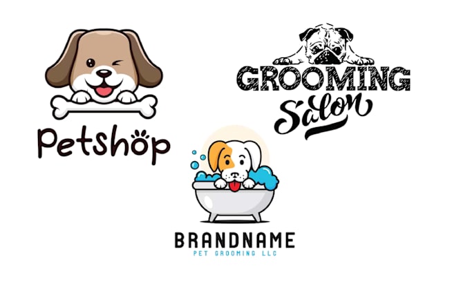 Gig Preview - Make colorful animal dog cat and pet grooming logo