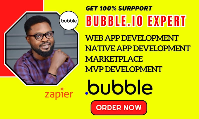 Gig Preview - Do bubble io website bubble app developer bubble ai saas mvp figma webflow wix