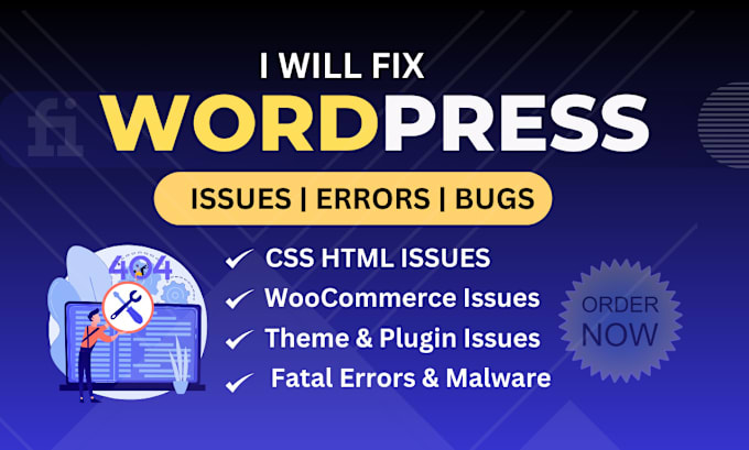 Gig Preview - Fix wordpress errors, issues, and problems, offering expert help and support