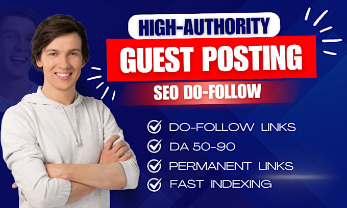 Gig Preview - Do guest post, seo dofollow contextual backlinks on high da sites