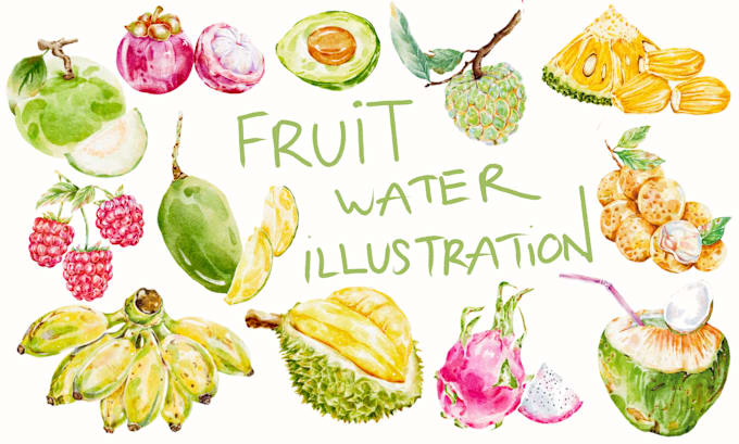 Gig Preview - Draw fruit and ingredients illustrations in watercolor