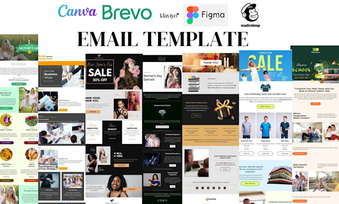 Gig Preview - Design canva brevo klaviyo substack figma mailwizz  mailchimp email template