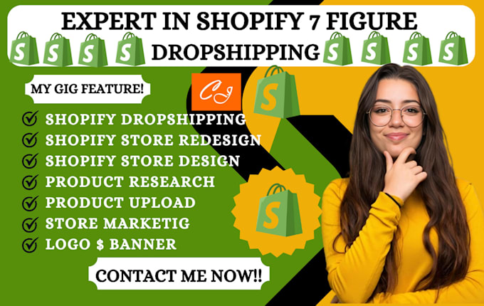 Gig Preview - Build or rebrand a 7 figure shopify dropshipping store, shopify marketing