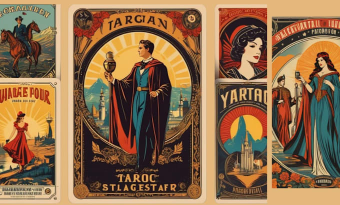 Gig Preview - Do vintage movie poster, vintage music concert poster, retro vintage tarot card