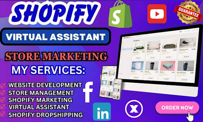 Gig Preview - Do shopify ecommerce  marketing, shopify virtual assistant, boost shopify sales