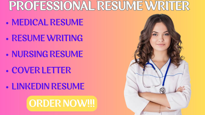 Bestseller - write a  professional medical, nursing resume, cover letter, linkedin