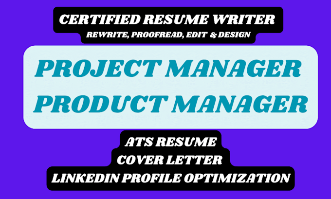 Gig Preview - Be writing professional resumes, cvs for project and product management roles