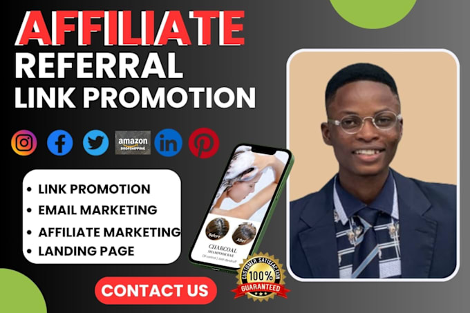 Gig Preview - Do affiliate referral link promotion, clickbank affiliate link promotion