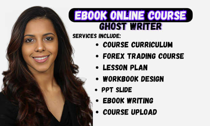 Gig Preview - Ghostwrite ebook online course creation course curriculum lesson plan workbook