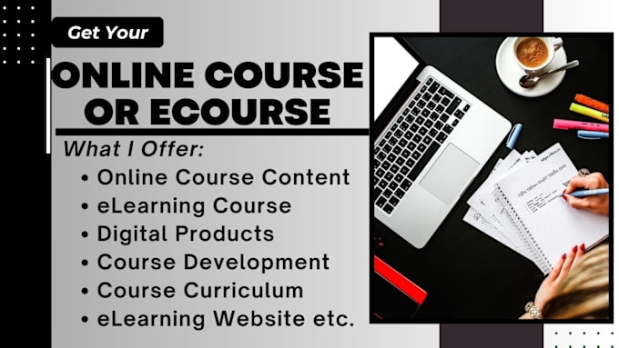 Gig Preview - Create online courses, ecourse, as digital products for skool, forento website