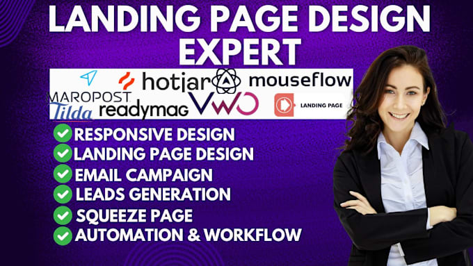 Bestseller - develop landing page on maropost tilda readymag hotjar vwo invision mouseflow