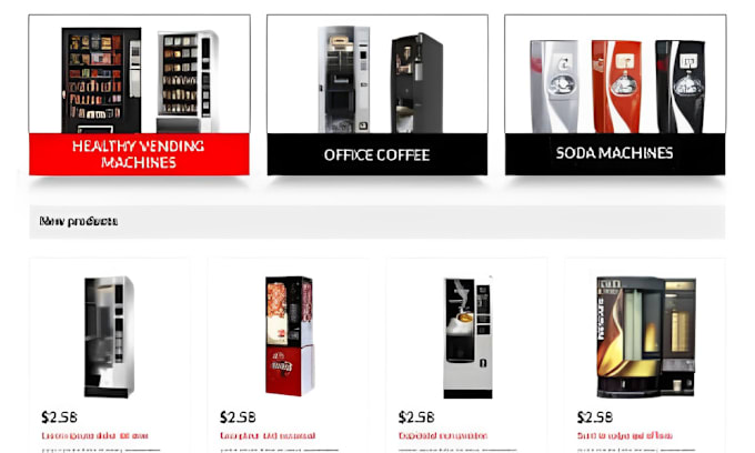 Gig Preview - Design vending machine website, vending website, lead generation website