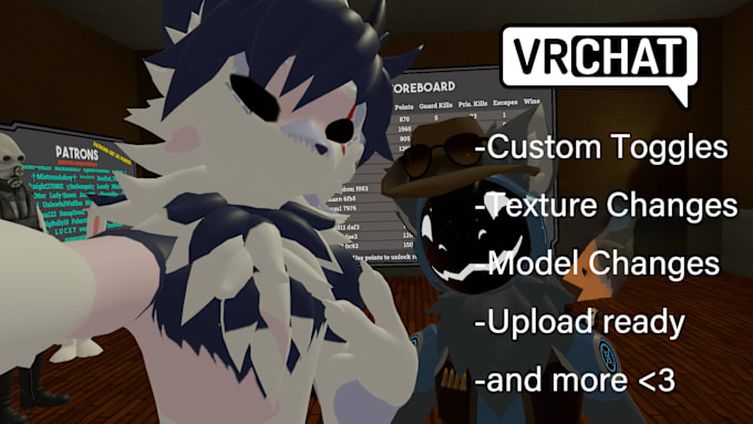 Gig Preview - Edit, optimize, convert, add dps nsfw to your vrchat avatar, furry avatar fbx