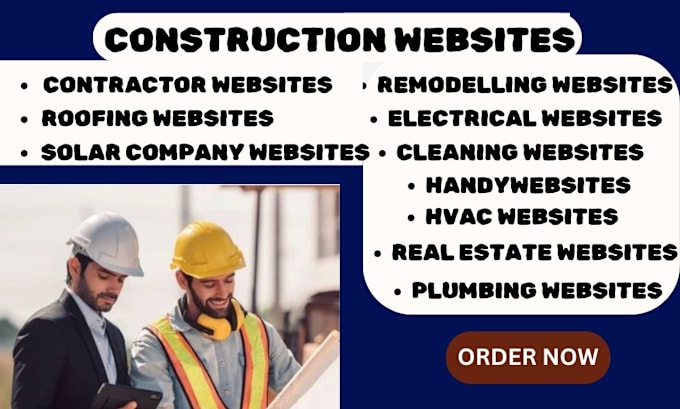 Gig Preview - Design construction website, contractor website remodelling website, roofing etc