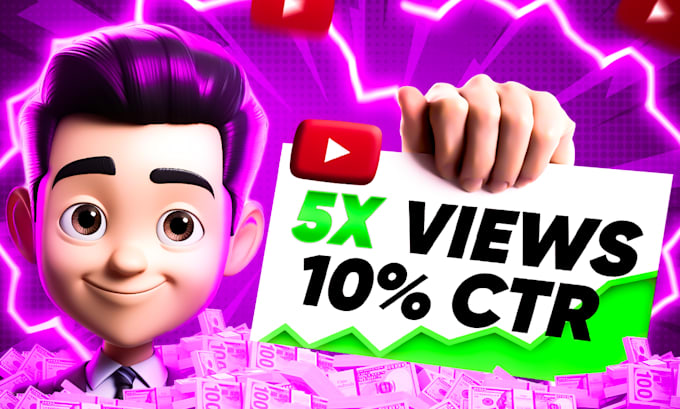 Gig Preview - Design high ctr youtube thumbnail